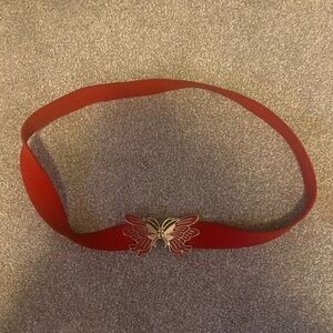 Red Butterfly Buckle Belt